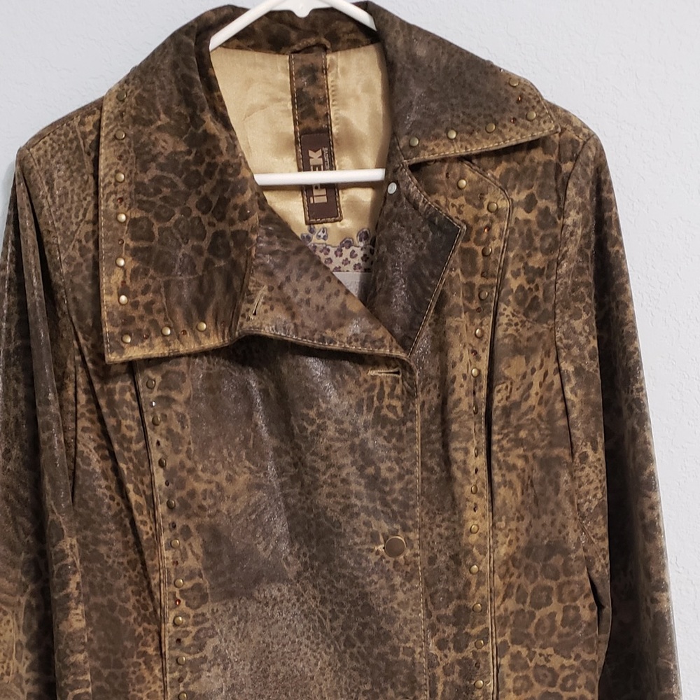 IPEK real leather coat with belt